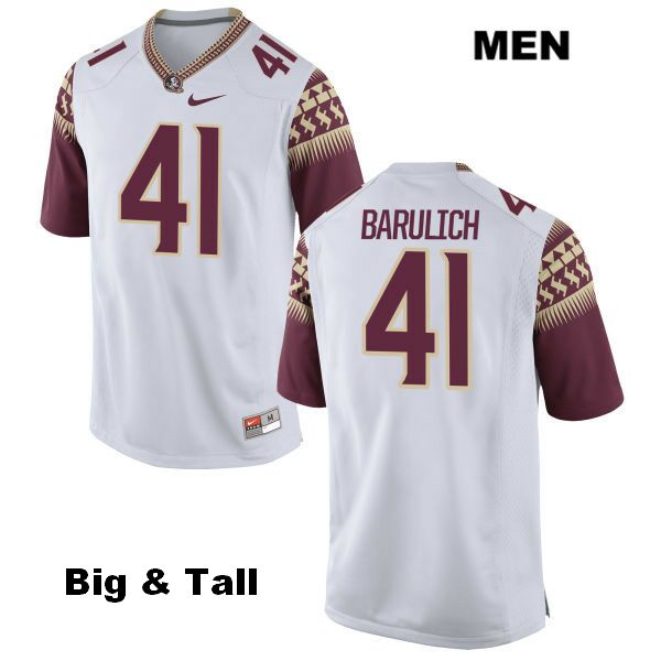 Men's NCAA Nike Florida State Seminoles #41 Michael Barulich College Big & Tall White Stitched Authentic Football Jersey HAE7469WP